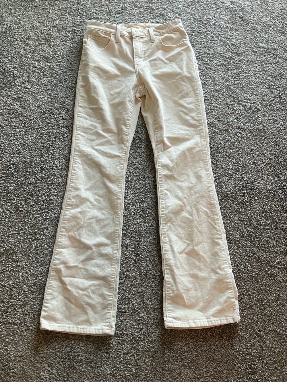 LEVI’S STRAUSS WOMENS 725 HIGH RISE BOOTCUT CORDUROY CREAM PANTS SIZE 28